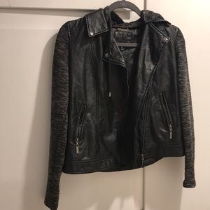 J2 Faux Leather Hoodie Jacket